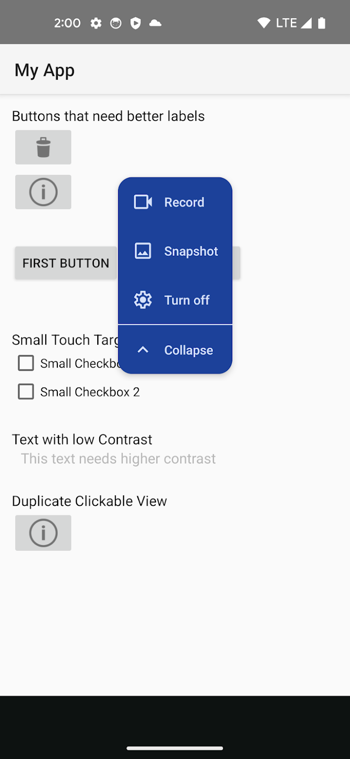 Accessibility Scanner screenshot