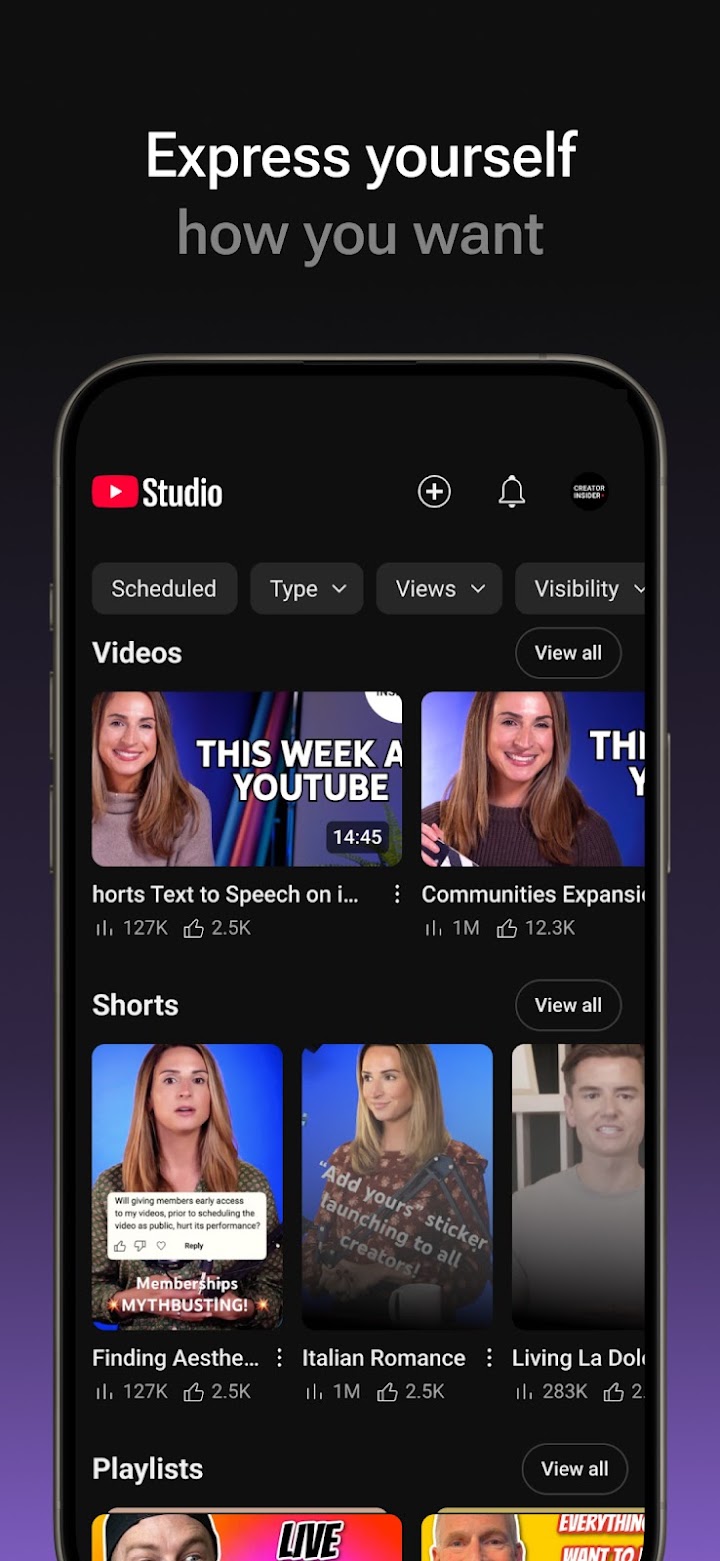 YouTube Studio screenshot