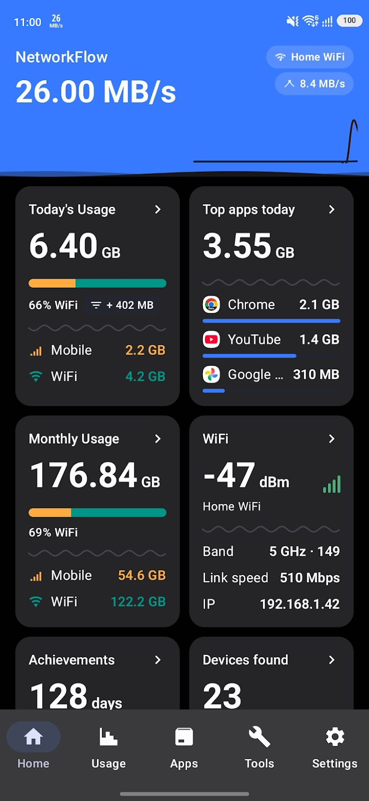 NetworkFlow: Data & Speed screenshot