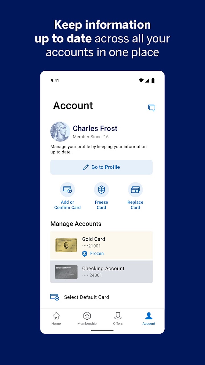 Amex screenshot
