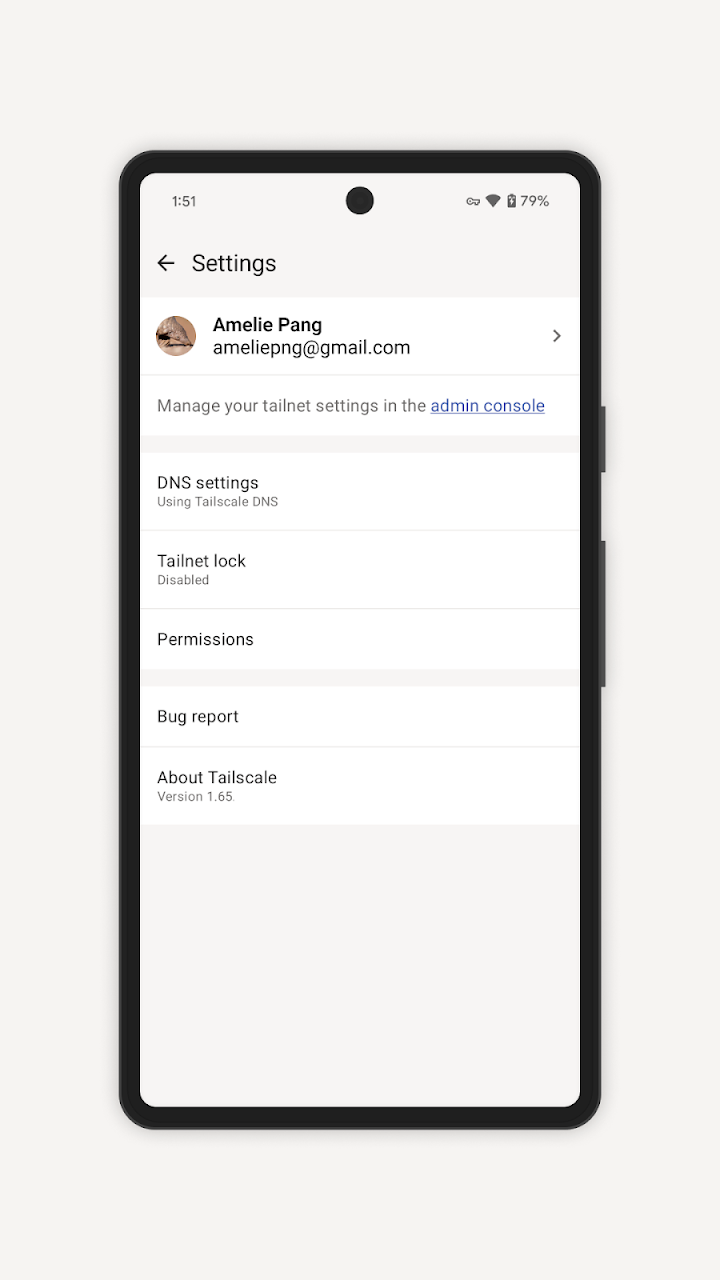 Tailscale screenshot