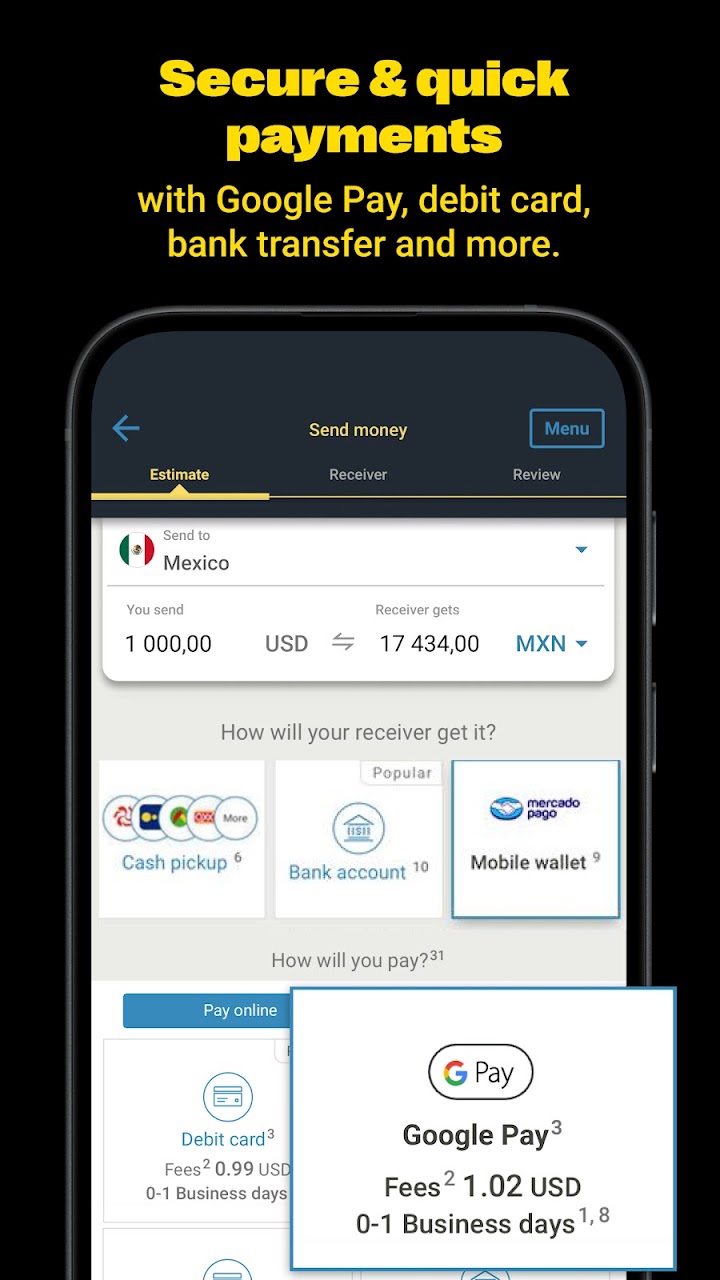 Western Union Send Money Now screenshot