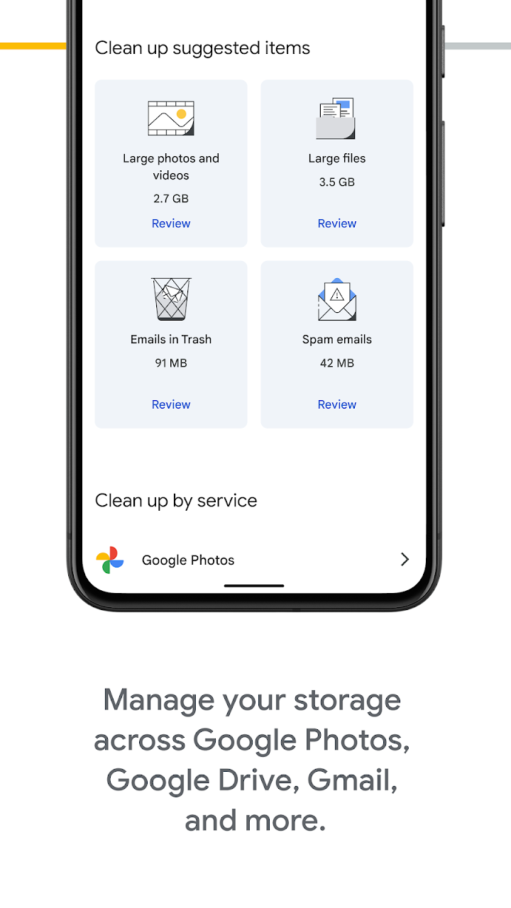 Google One screenshot