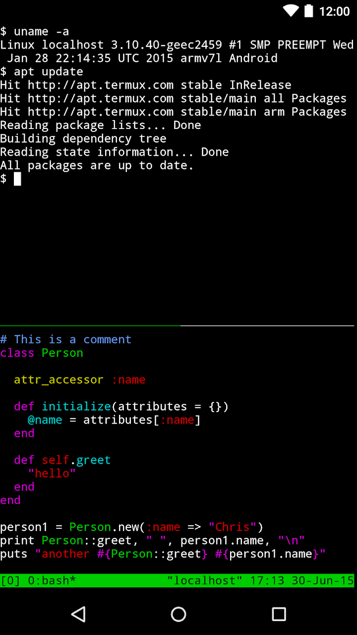 Termux screenshot