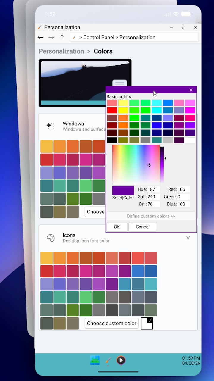 Windroid Launcher screenshot