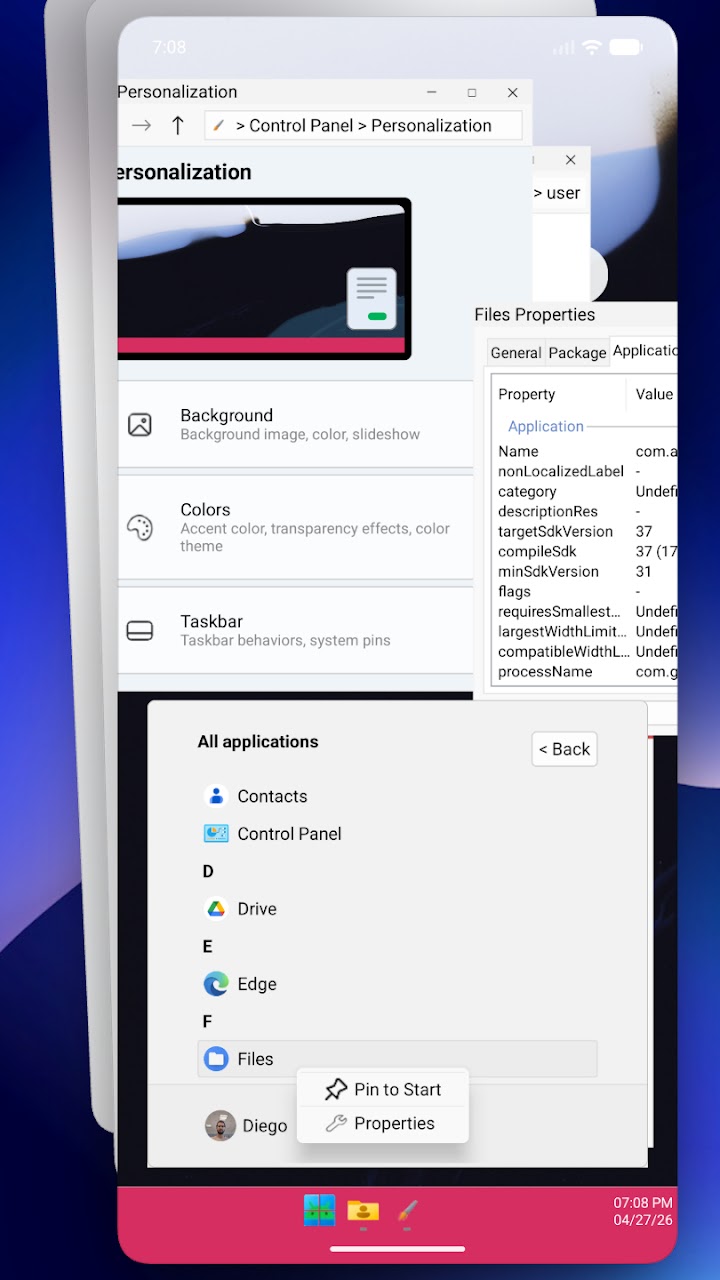 Windroid Launcher screenshot